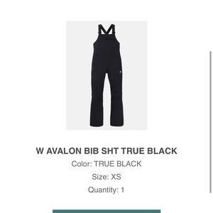 Burton AVALON BIB TRUE BLACK - SHORT